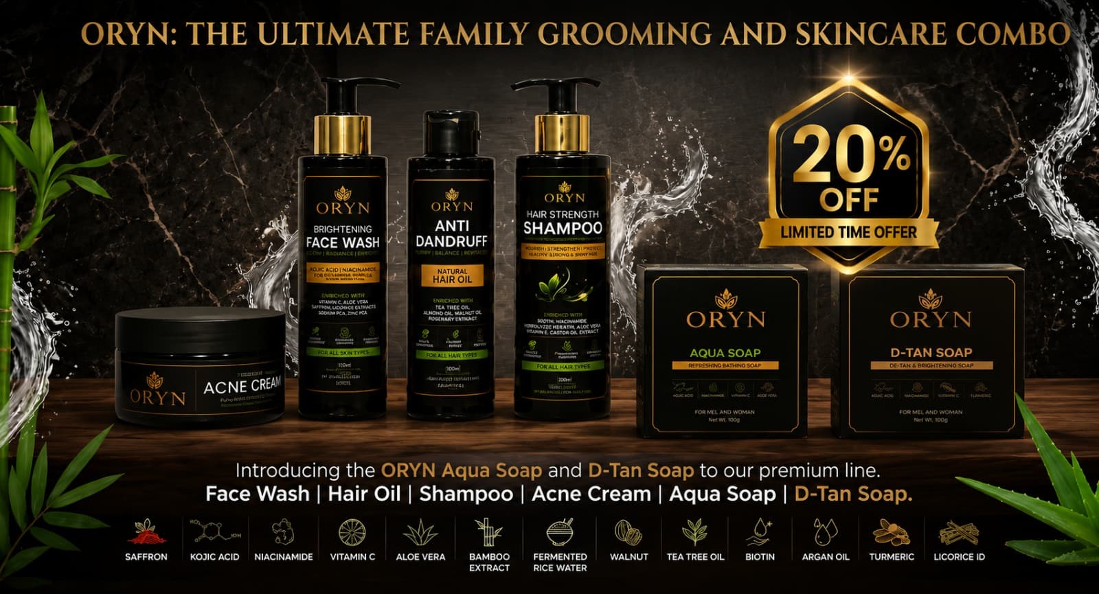 ORYN — the ultimate family grooming and skincare combo. 20% off, limited time offer. Shop the range.